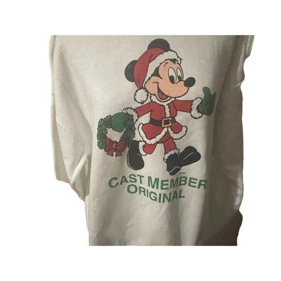 VTG Disney Cast Member Original Sweatshirt Mickey Mouse Holidays Sz Large RARE - Picture 14 of 15